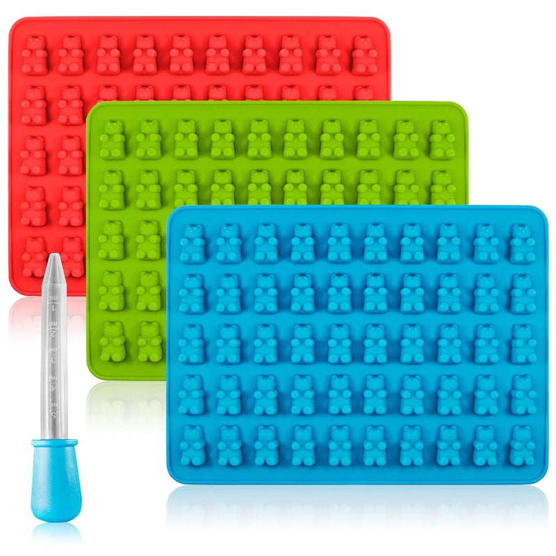 SENHAI Candy Silicone Molds & Ice Cube Trays, SENHAI 3 Pack Gumdrop Jelly Molds, Chocolate Molds, Soap Molds - Bear - Image 1